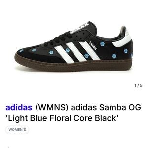 Adidas Samba light blue floral shoe size 7.5
